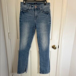 Express Women's Distressed Jeans, Slight Flair with Slit at Hem 10R